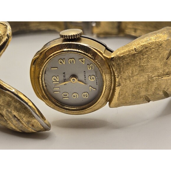 Vintage Swiss SPERA Mechanical Gold Tone "Hidden Watch Face" Bracelet. Running - Picture 2 of 12